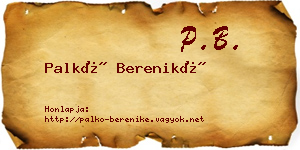 Palkó Bereniké névjegykártya